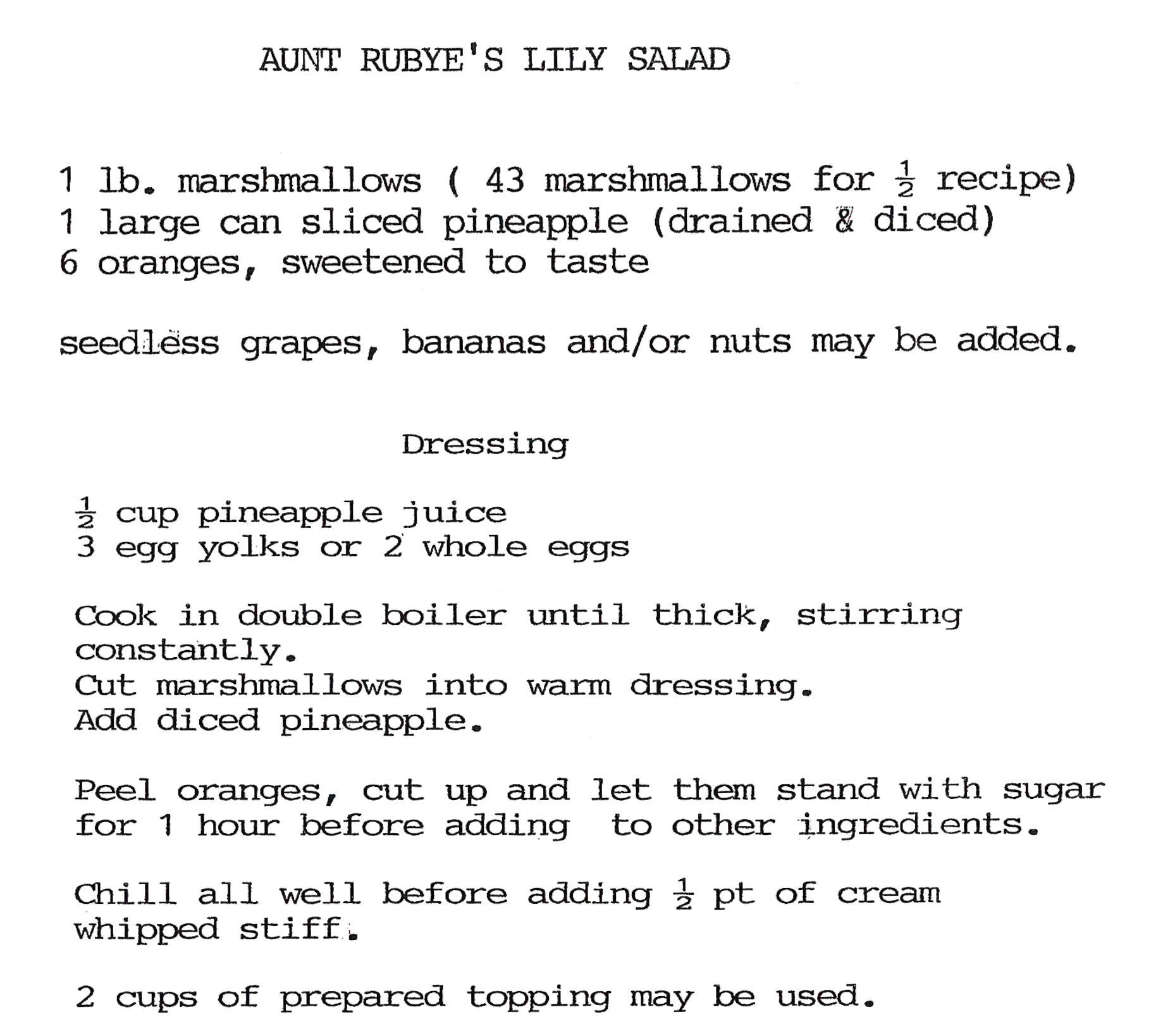 Aunt Rubyes Lily Salad Image